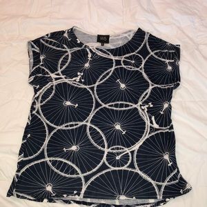 Navy blue printed tee